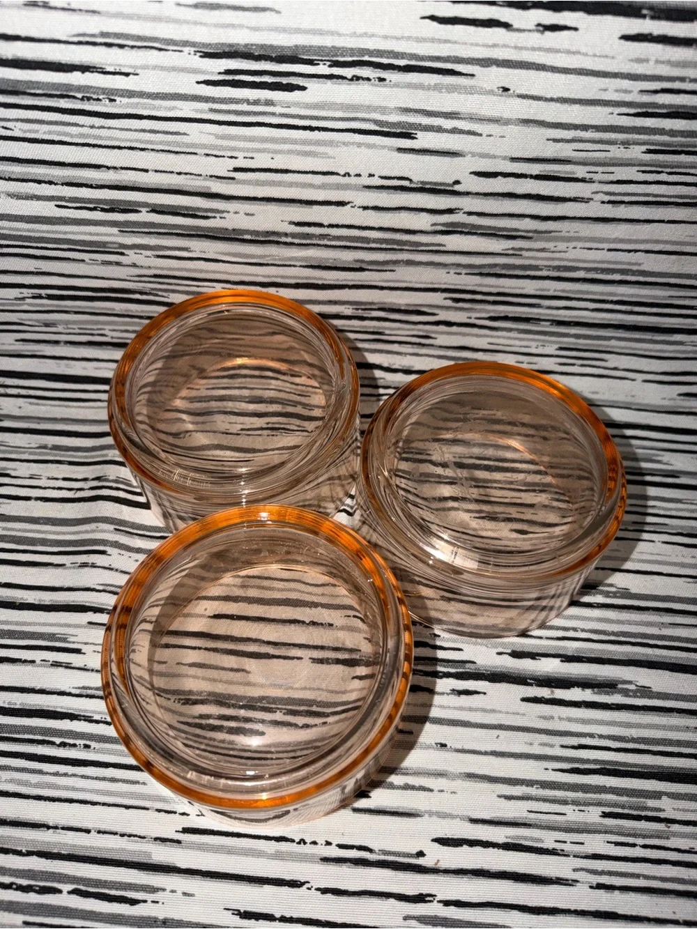 Stackable Peach Colored Glass Trinket Trays